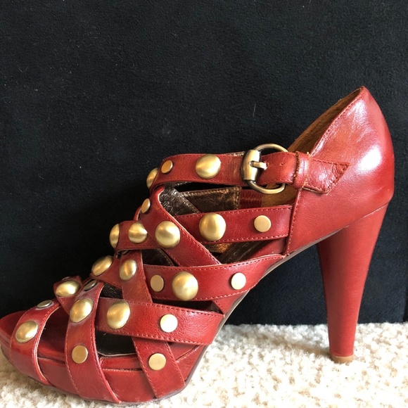 Jeffrey Campbell Ibiza Siz 8.5 Strappy Heels - Red - Picture 3 of 7